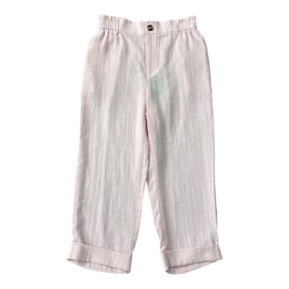 Halara Women's High Waisted Capri Linen-Feel Pants Pink Size Medium Cropped NEW - Picture 3 of 8